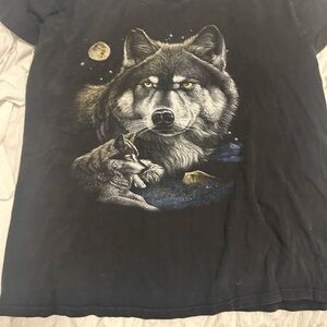 The Mountain Black Wolf Graphic Kids Shirt